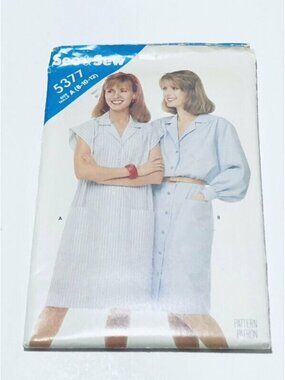 Vintage 1980s Butterick Sewing Pattern 5377 Misses Dress Size 8-12